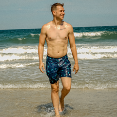 Dry Pocket Tropical Trees - Men's Waterproof Swim Shorts With A Waterproof Pocket
