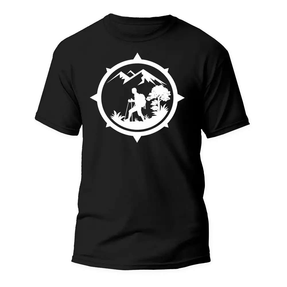 Outdoorzees Unisex Hiking Mountain Compass T-Shirt