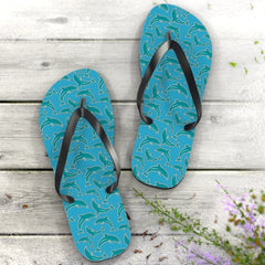Unisex Turquoise Miami 🐬 'DolFan' Flip-Flops