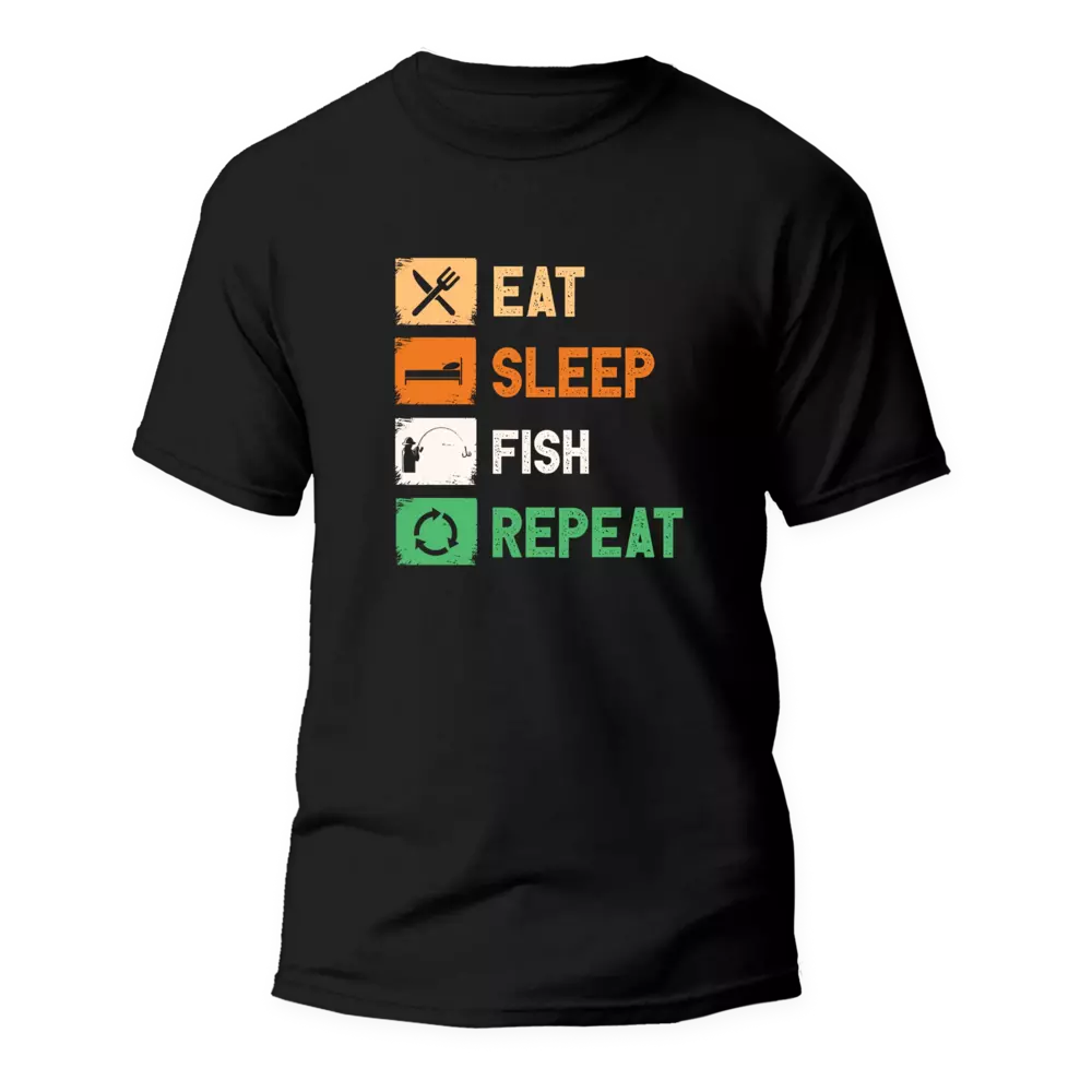 Outdoorzees Unisex 'Eat Sleep Fishing Repeat' T-Shirt