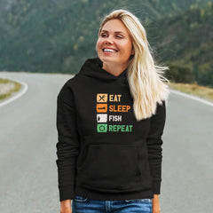 Outdoorzees Unisex 'Eat Sleep Fishing Repeat' Hoodie