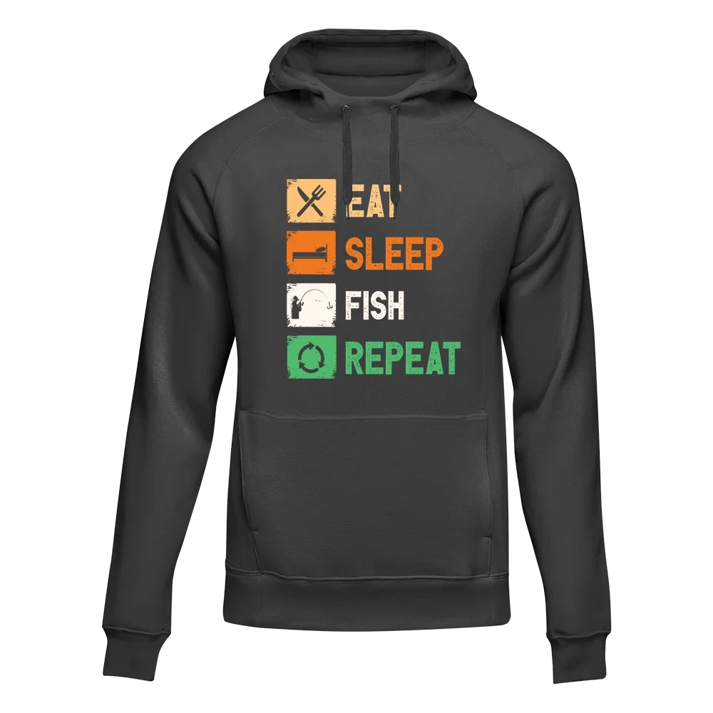 Outdoorzees Unisex 'Eat Sleep Fishing Repeat' Hoodie