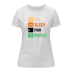 Outdoorzees Women's 'Eat Sleep Fishing Repeat' T-Shirt