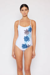 Women's One-Piece Swimsuit - White Palms