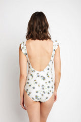 Women's One-Piece Swimsuit - Daisy Cream
