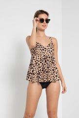 Women's Swim Tank - Leopard