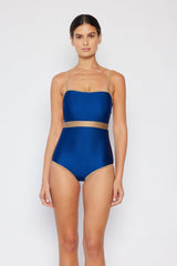 Women's One-Piece Swimsuit - Navy/Gold
