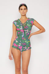 Women's One-Piece Swimsuit - Cherry Blossom Forest