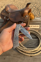 Forgehammer Folder Knife 8" - Handmade, All-Steel Damascus, Liner Lock
