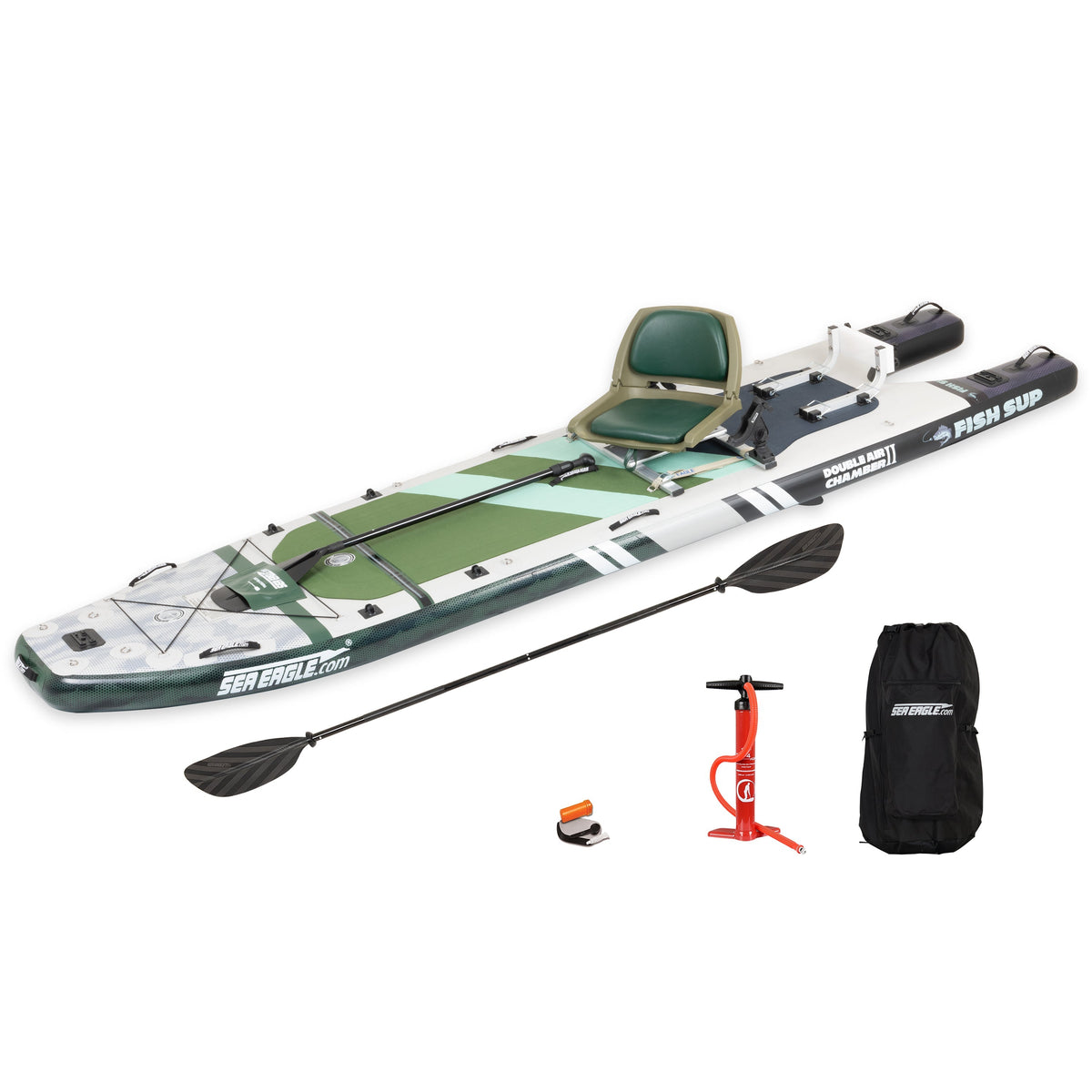 12 Foot Sea Eagle Boats | FS1210 FishSUP™ Inflatable Fishing Stand-Up Paddleboard - Swivel Seat Fishing Rig Package