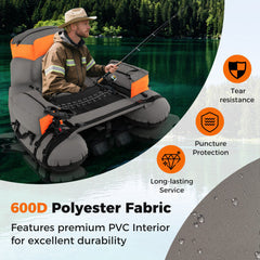 Inflatable Fishing Float with Shoulder Straps and Storage
