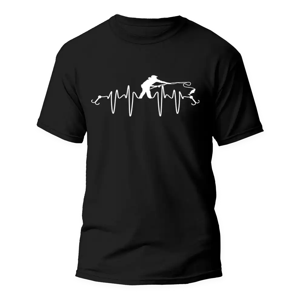 Outdoorzees Unisex Fishing Heart Beat T-Shirt