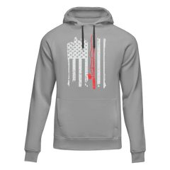 Outdoorzees Unisex Fishing Rod American Flag Hoodie