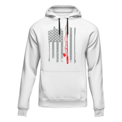 Outdoorzees Unisex Fishing Rod American Flag Hoodie