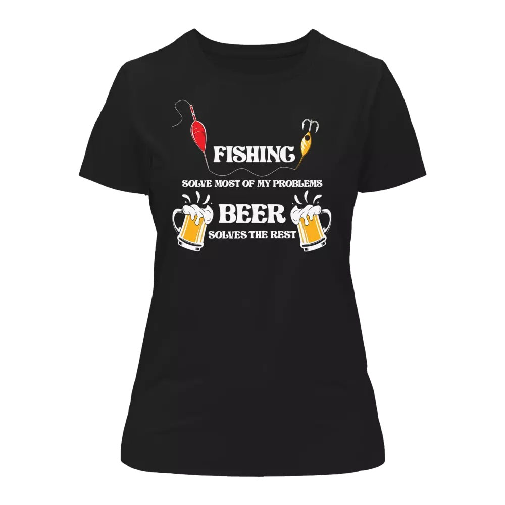 Outdoorzees Women's 'Fishing Solves Most Of My Problems' T-Shirt