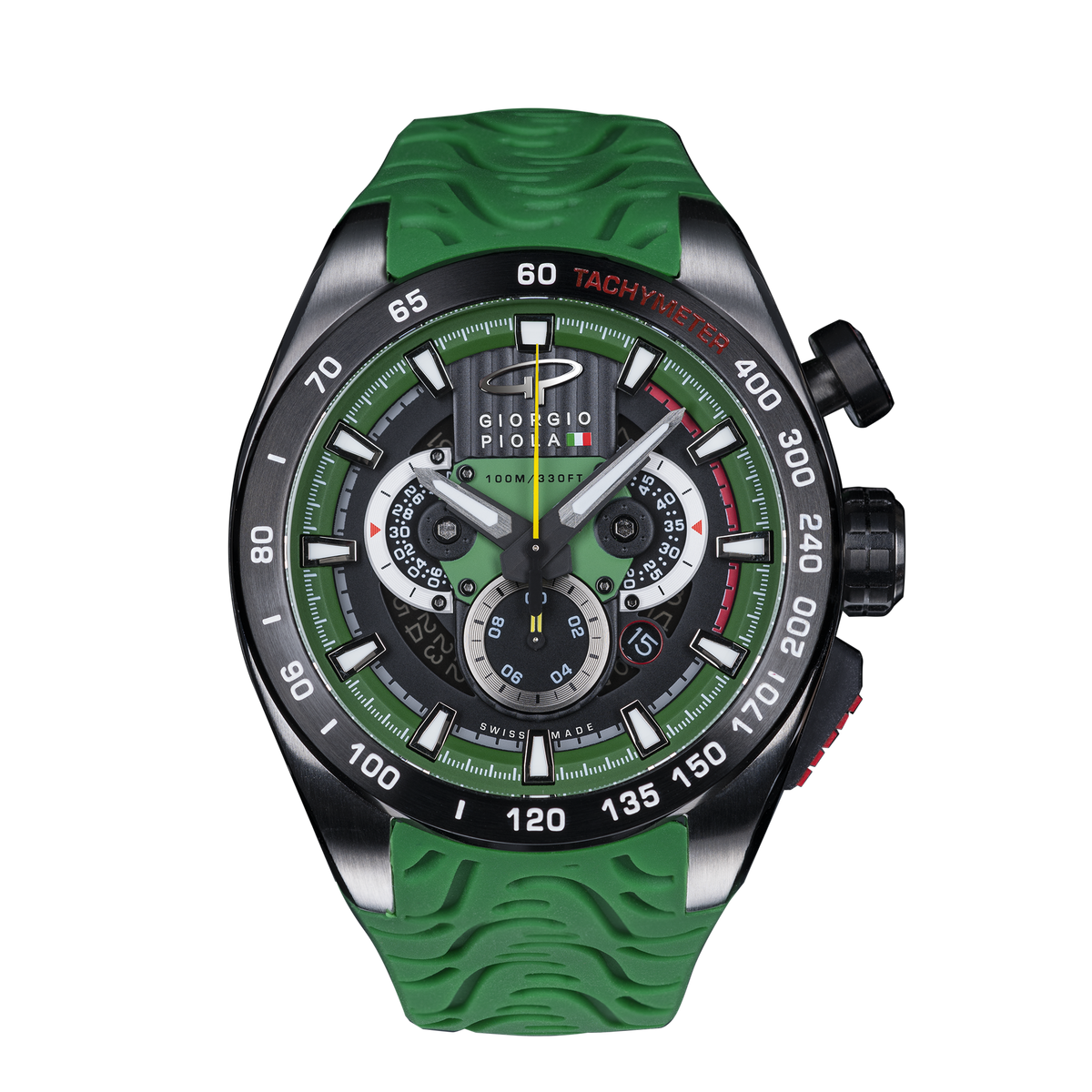 Giorgio Piola Design Men's SHIFT Swiss Sport Chrono Watch - Green Dial - 100m