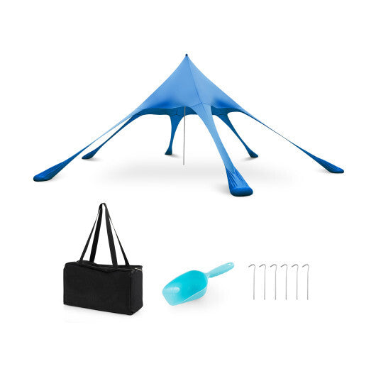 LuxuryLifeWay 20' x 20' Beach Canopy Tent with UPF50+ Sun Protection and Shovel
