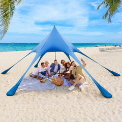 LuxuryLifeWay 20' x 20' Beach Canopy Tent with UPF50+ Sun Protection and Shovel