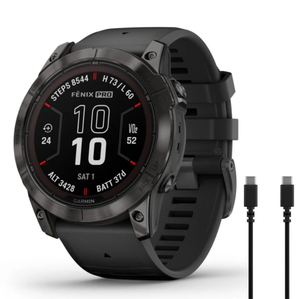 Garmin | Fenix 7X Pro Solar Sapphire - Solar Powered Smartwatch w/ GPS & ECG