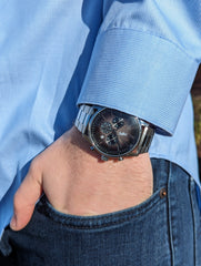 Beyond Boring Watch Company Men's Retro Chronograph - Gray Dial - 100m