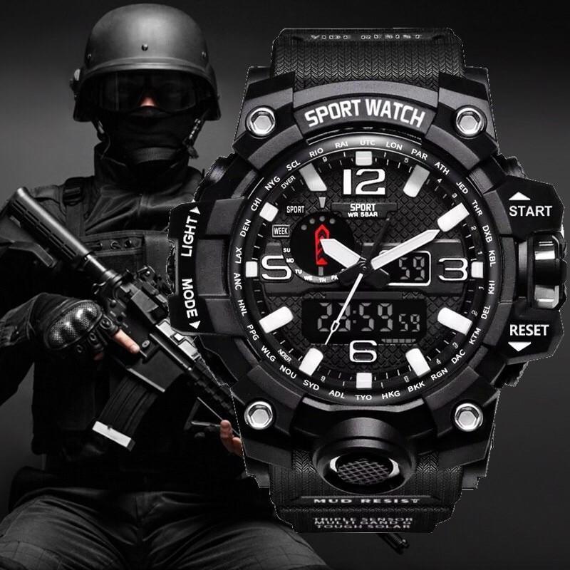 Men's Watch with Analog & LED Digital Display