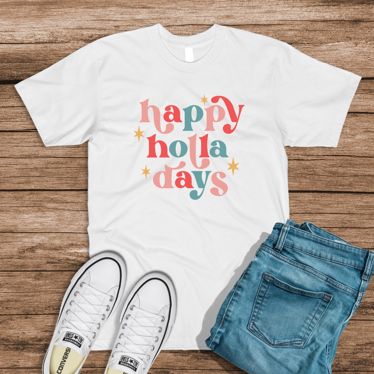 CHRISTMAS Girl's/Women's 'Happy Holla Days' T-Shirt