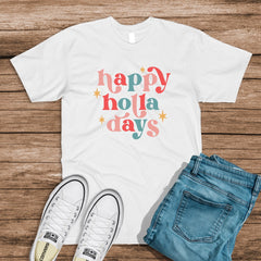 CHRISTMAS Girl's/Women's 'Happy Holla Days' T-Shirt