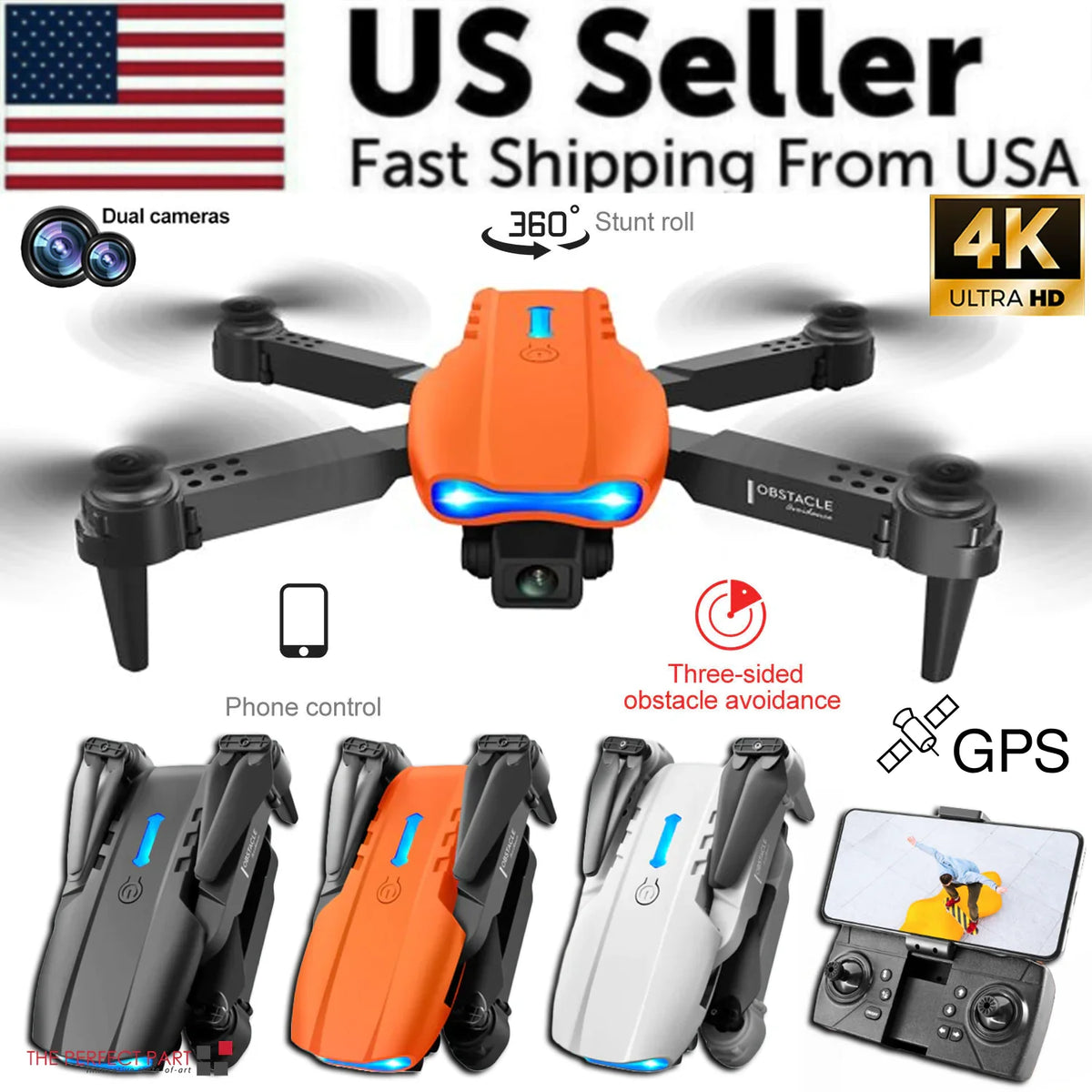 Anti Spier Drone Quadcopter 5G 4K GPS Drone X Pro with HD Dual Camera WiFi FPV Foldable RC