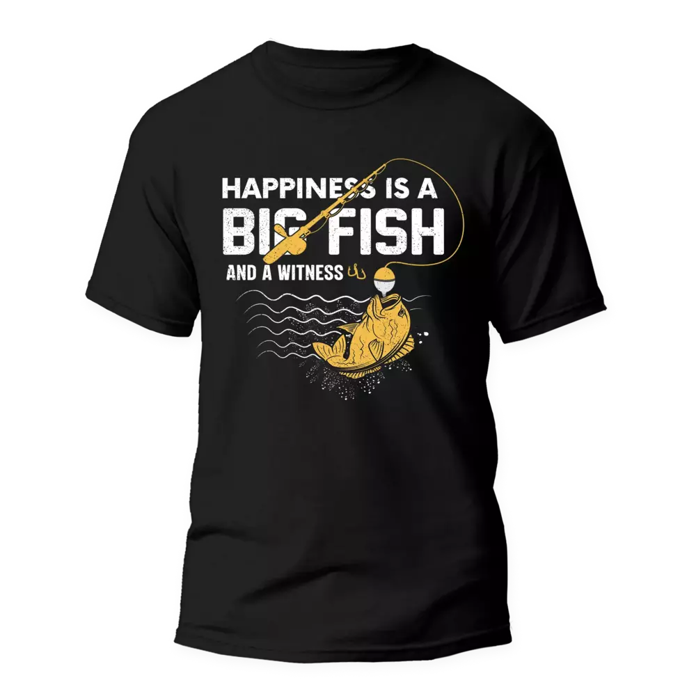 Outdoorzees Unisex 'Happiness Is A Big Fish' T-Shirt