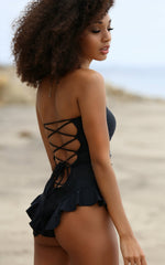 Forever Young Hermosa Women's Ruffled Strapless One-Piece Swimsuit