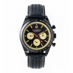 La Touraine Watches Men's Heritage Racer Tachymeter Watch - Black Dial - 100m