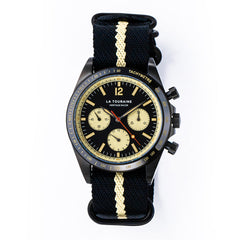 La Touraine Watches Men's Heritage Racer Tachymeter Watch - Black Dial - 100m