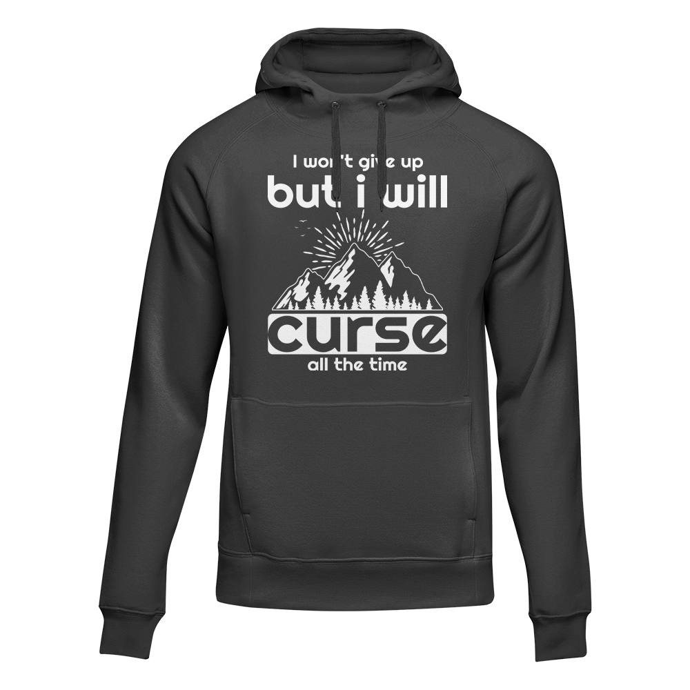 Outdoorzees Unisex 'I Won't Give Up But I Will Curse' Fleece Hoodie