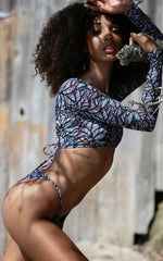 Forever Young Huntington Crop Top/Long Sleeve Bikini Top