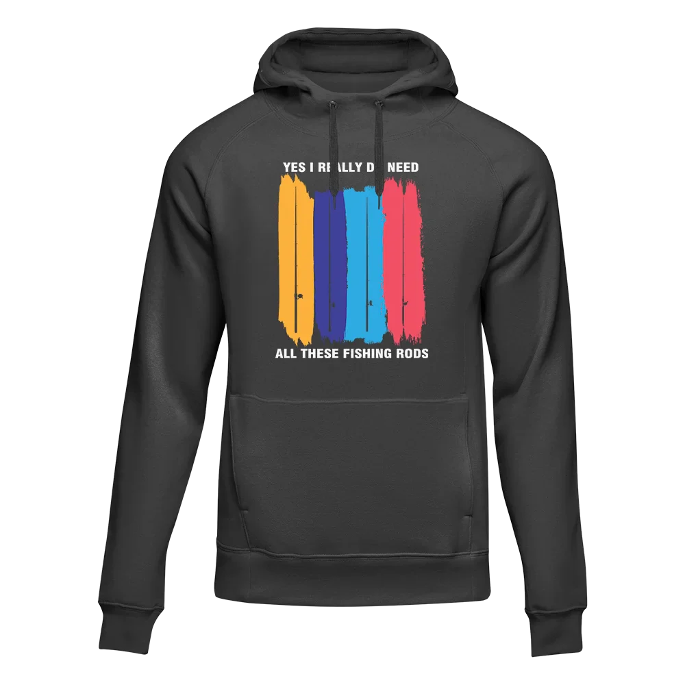Outdoorzees Unisex 'I Really Need All These Fishing Rods' Hoodie