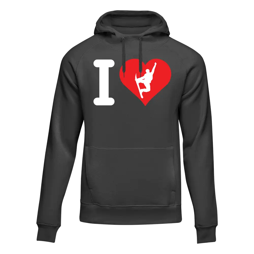 Unisex Adult's 'I Love Snowboarding' Fleece Hoodie