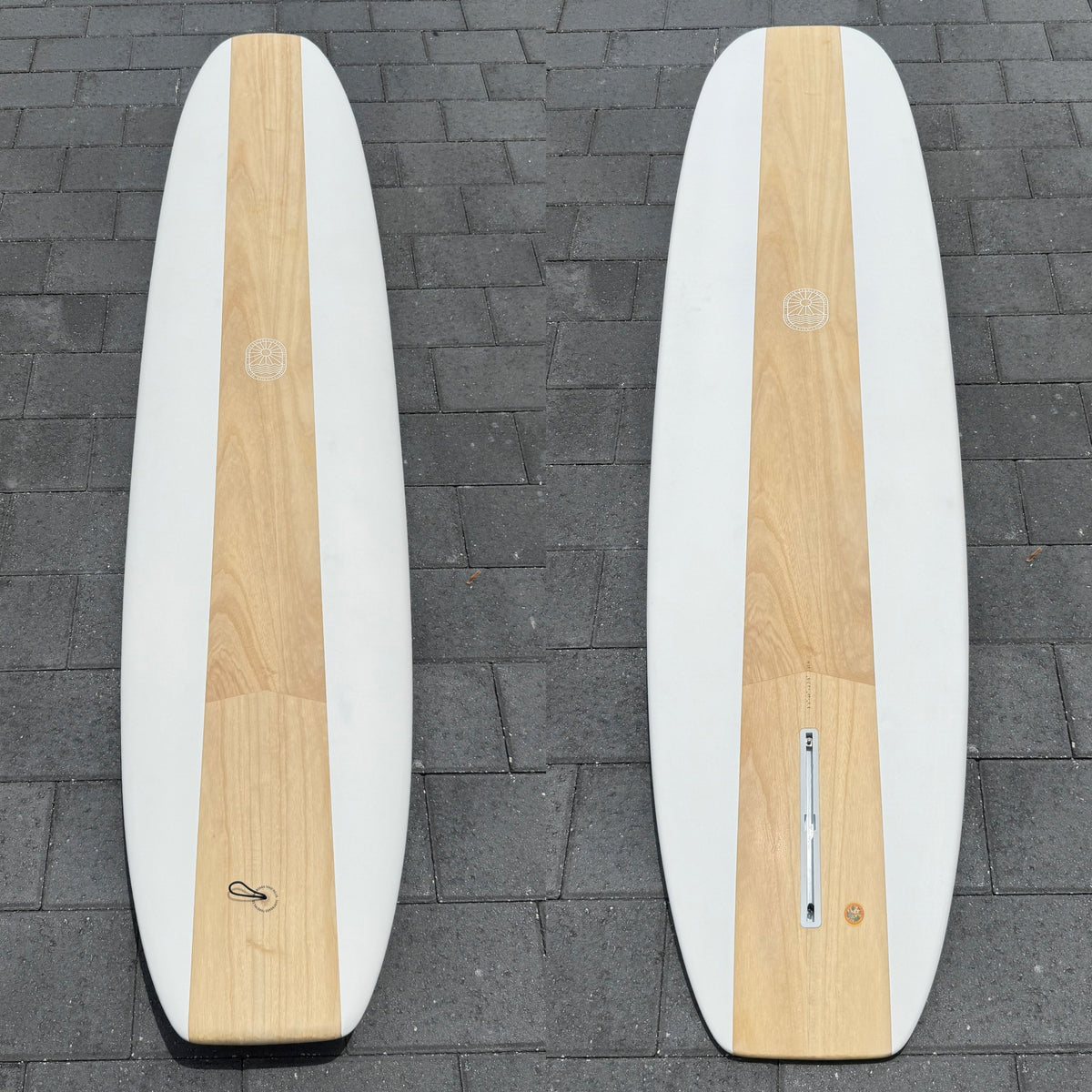 8-9 Foot Surfboard Trading Co. | The Chosen One Performance Noserider Longboard – Paulownia Cutlap White