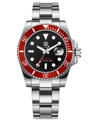 La Touraine Watches Men's Maritimer Dive Watch - Black Dial, 4 Bezel Color Options - 200m