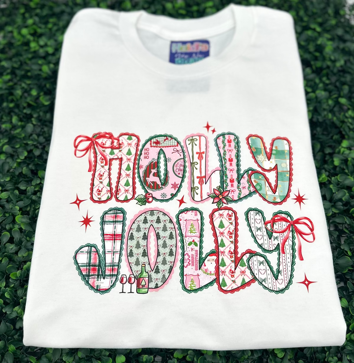 CHRISTMAS Unisex Kid's/Adult's 'Holly Jolly' Lace T-Shirt