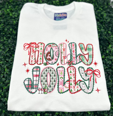 CHRISTMAS Unisex Kid's/Adult's 'Holly Jolly' Lace T-Shirt