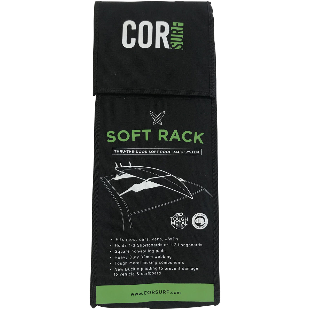 Soft Car Racks - Universal Fit Roof Rack for Surf, SUP, Canoe, or Kayak - 19" or 28"