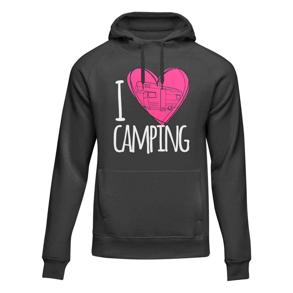 Outdoorzees Unisex 'I Love Camping' Fleece Hoodie