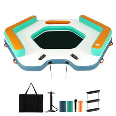 8.7 Foot Inflatable Floating Dock with Detachable Ladder and Mesh Swim Lounge