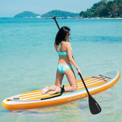 10-11 Foot Stand Up Paddle Board with Adjustable Paddle and 3 Fins