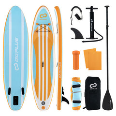 VYSN 10 Foot Inflatable Stand Up Paddleboard with Adjustable Paddle and 3 Fins - S