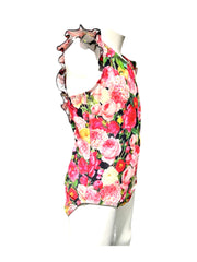 Girl's One-Piece Swimsuit - Flower Bouquet Black