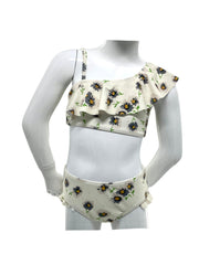 Girl's Two-Piece Bikini Swimsuit - Daisy Cream