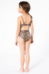 Girl's One-Piece Monokini Swimsuit - Cheetah