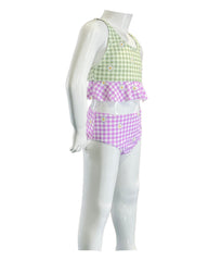 Girl's Two-Piece Tankini Swimsuit - Gingham Daisy