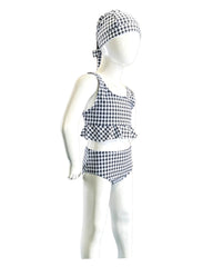 Girl's Two-Piece Tankini Swimsuit - Houndstooth